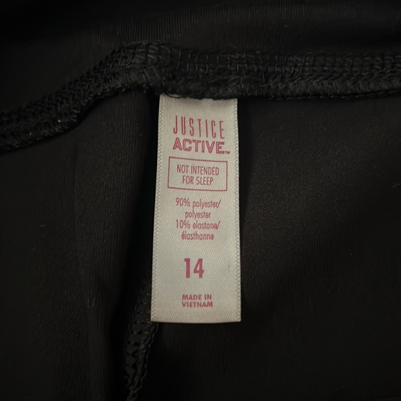Justice | Size 14 Girls | Justice Black Athletic Leggings | Gymnast & Heart Logo - Picture 8 of 11